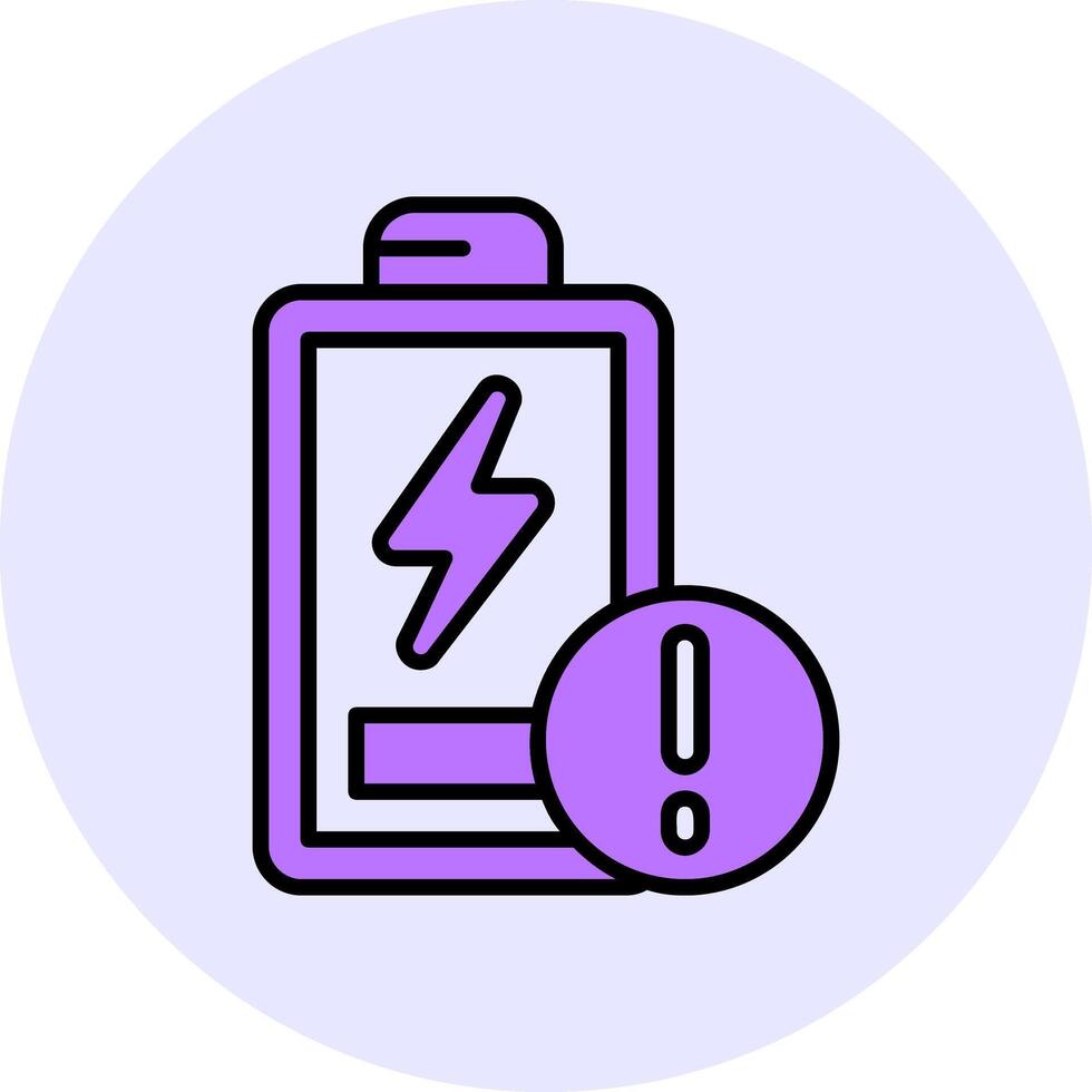 Battery Low Filled Circle Fill Style Icon vector