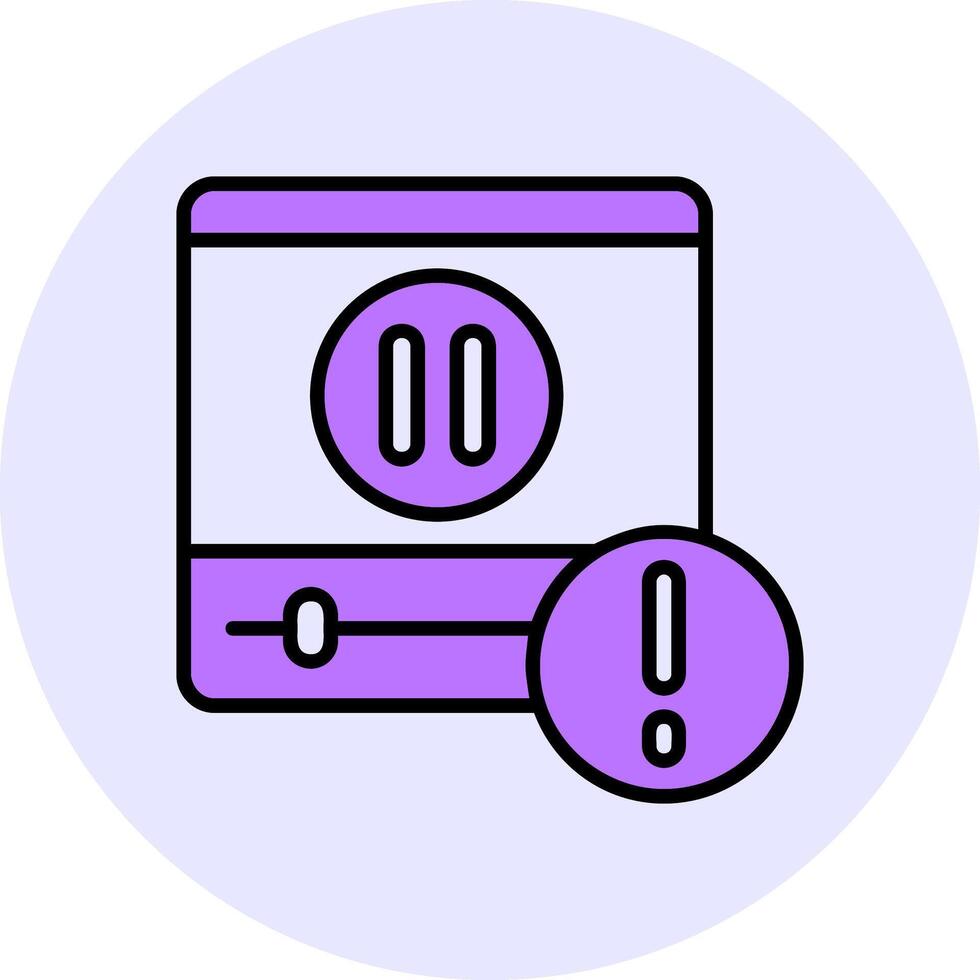 Pause Filled Circle Fill Style Icon vector