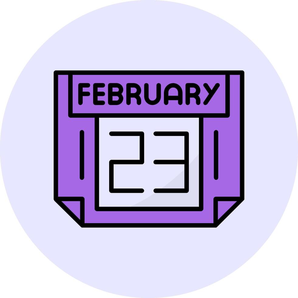 23 February Filled Circle Fill Style Icon vector