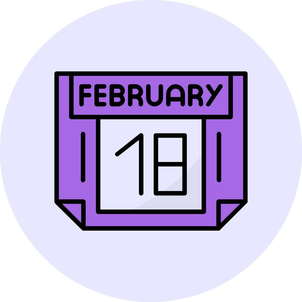 18 February Filled Circle Fill Style Icon vector