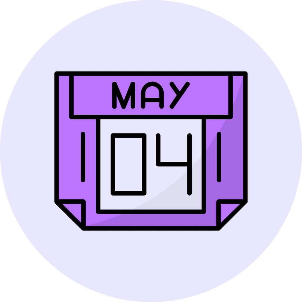 4 May Filled Circle Fill Style Icon vector