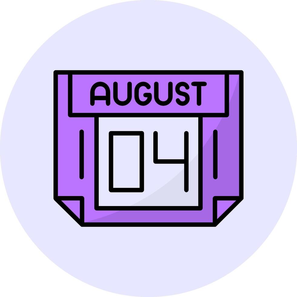 4 August Filled Circle Fill Style Icon vector