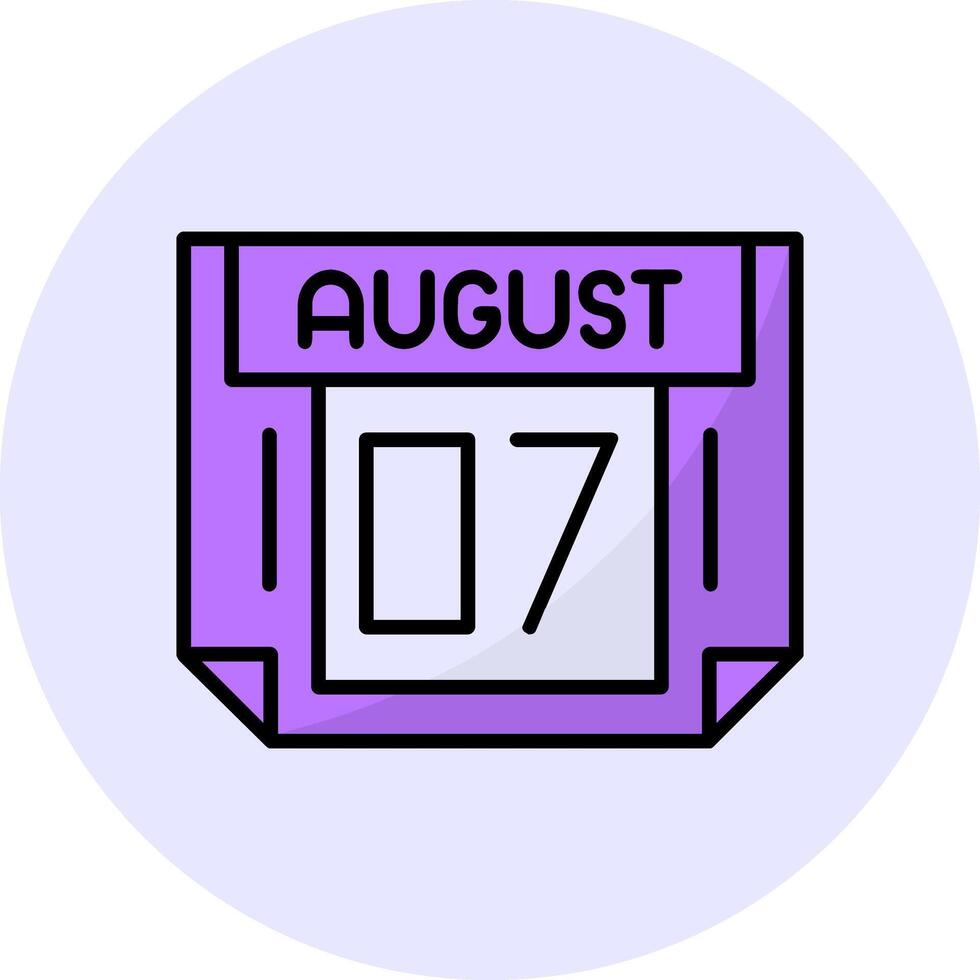 7 August Filled Circle Fill Style Icon vector
