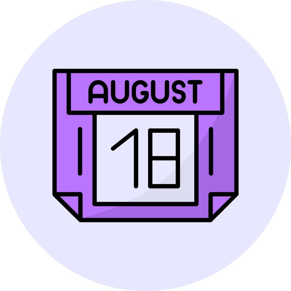 18 August Filled Circle Fill Style Icon vector