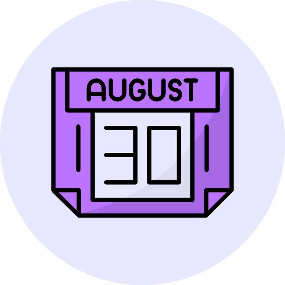 30 August Filled Circle Fill Style Icon vector