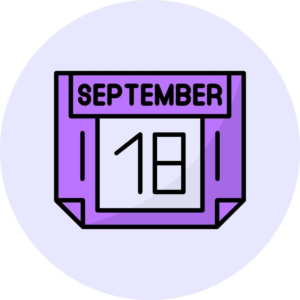 18 September Filled Circle Fill Style Icon vector