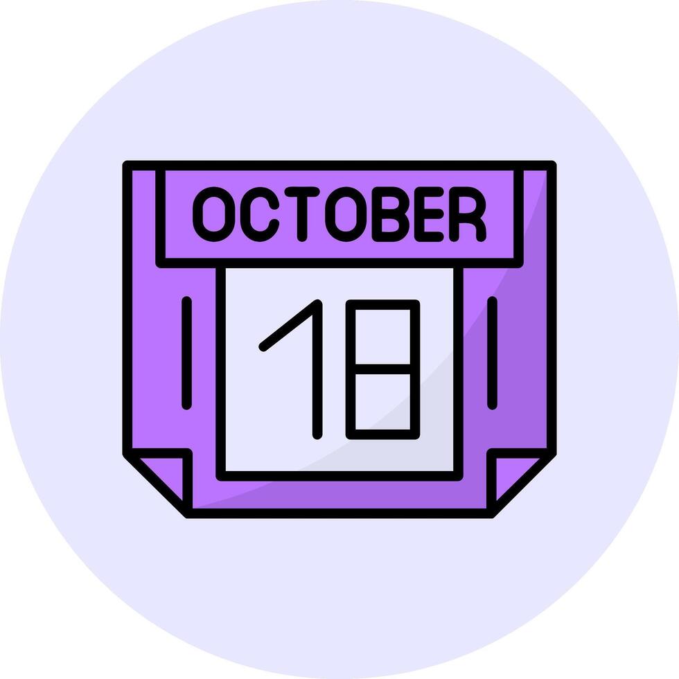 18 October Filled Circle Fill Style Icon vector