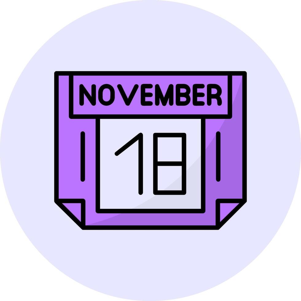 18 November Filled Circle Fill Style Icon vector