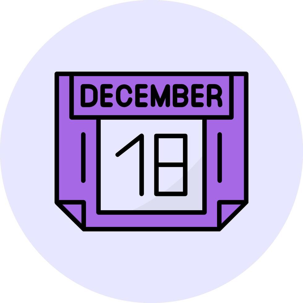 18 December Filled Circle Fill Style Icon vector