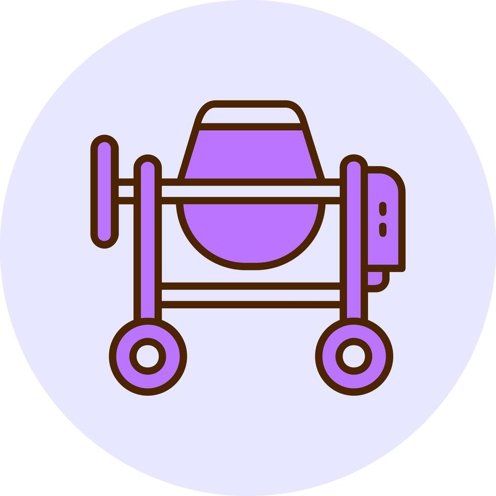 Cement Mixer Filled Circle Fill Style Icon vector