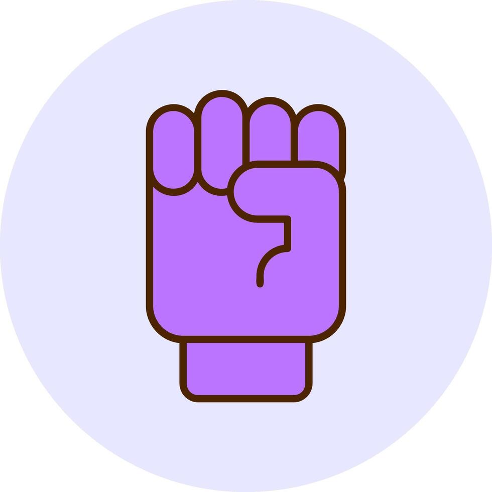 Raising Fist Filled Circle Fill Style Icon vector