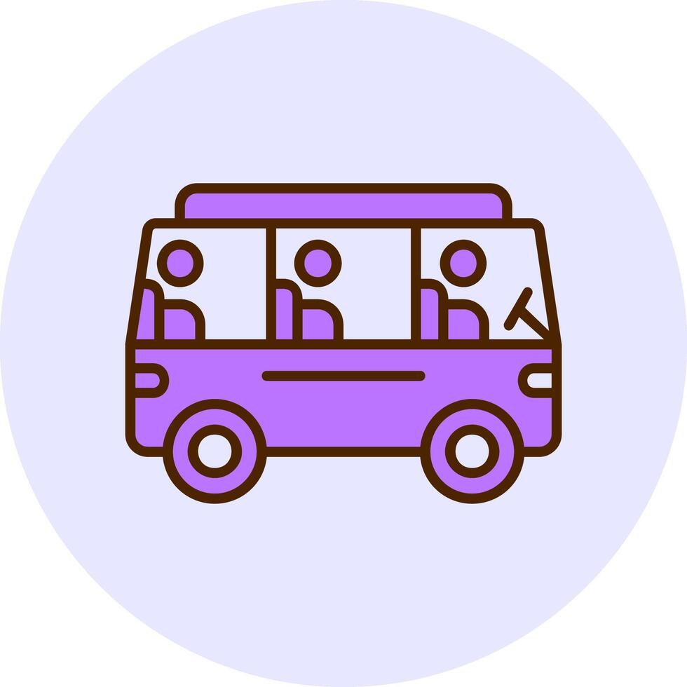 Bus for commute Filled Circle Fill Icon Style vector