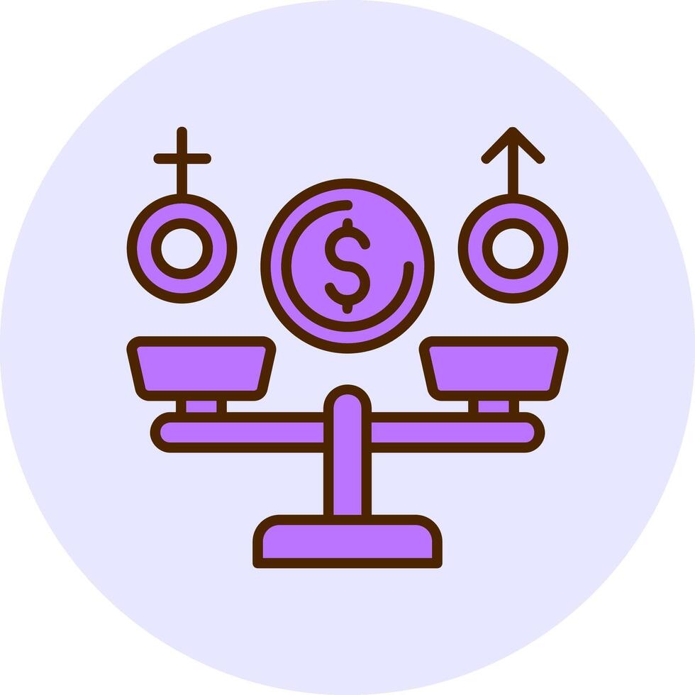 Equal Pay Filled Circle Fill Style Icon vector