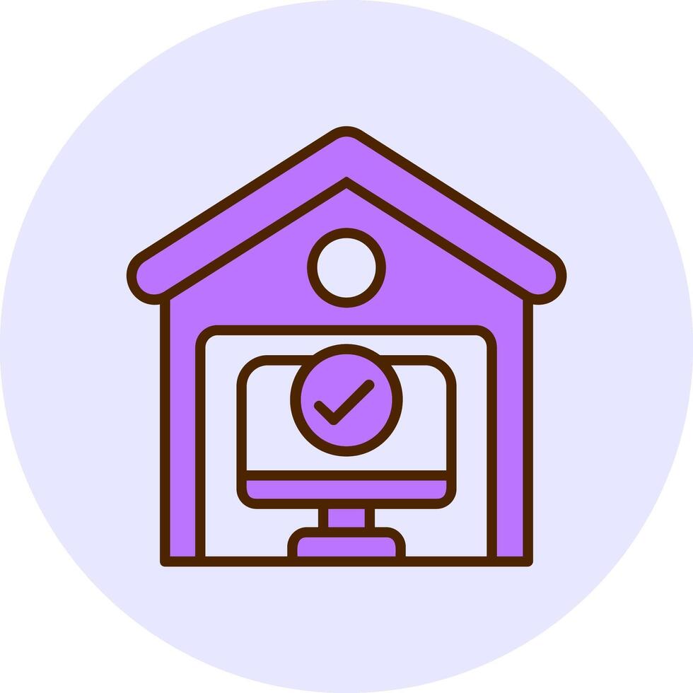 Work from Home Filled Circle Fill Icon Style vector