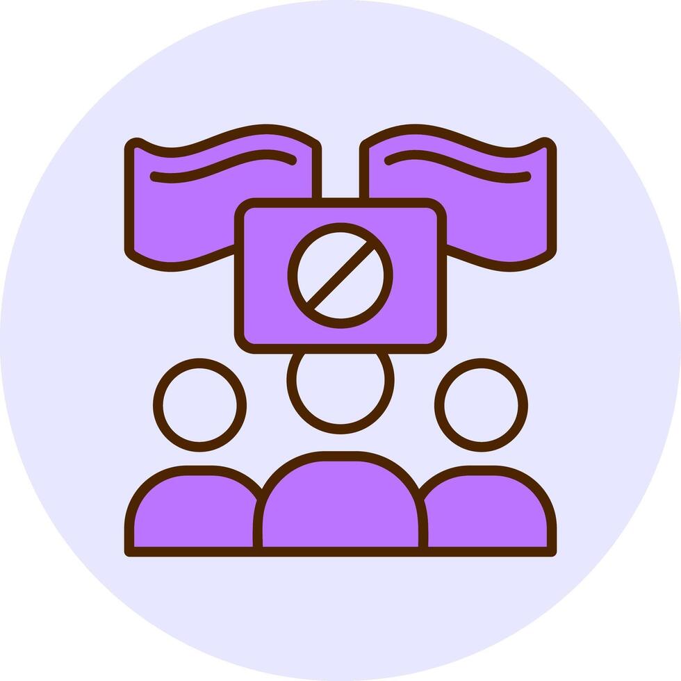 Union Rally Filled Circle Fill Style Icon vector
