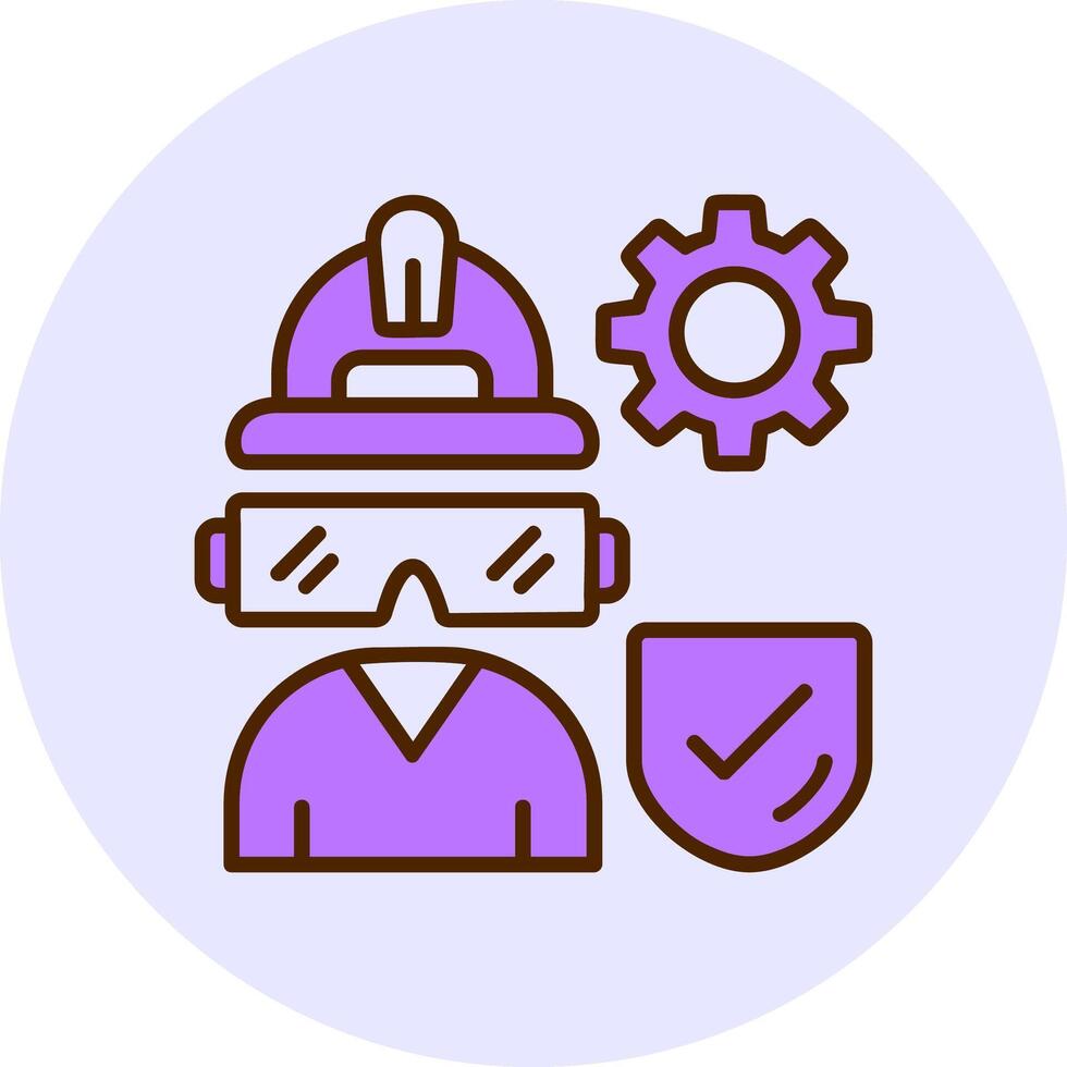 Industrial Safety Filled Circle Fill Style Icon vector