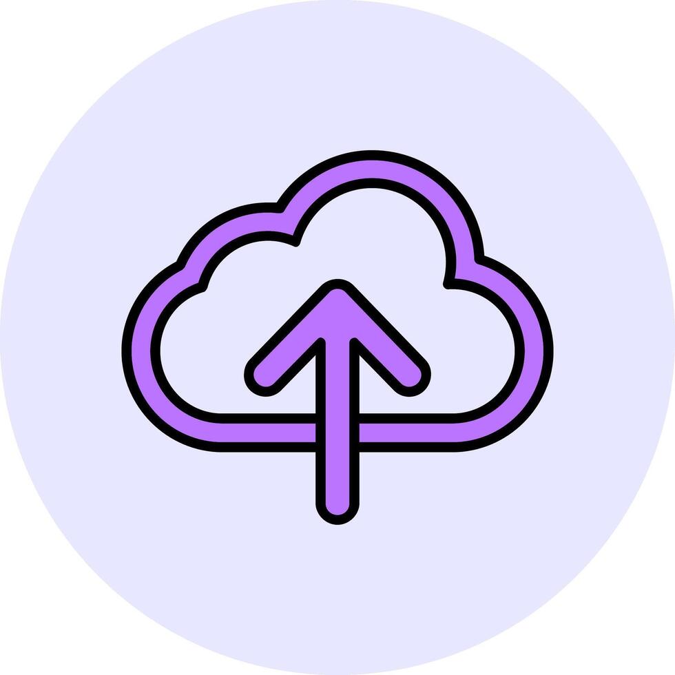 Cloud upload Filled Circle Fill Style Icon vector