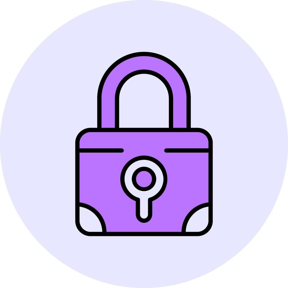 Lock Filled Circle Fill Style Icon vector