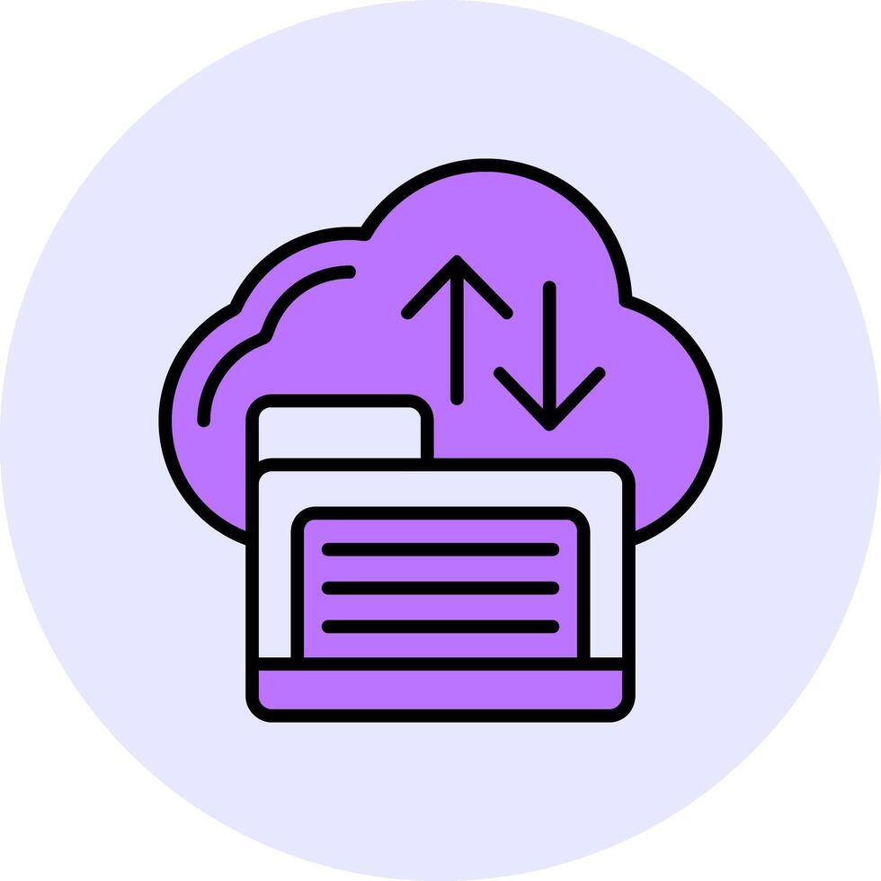 Cloud storage Filled Circle Fill Style Icon vector