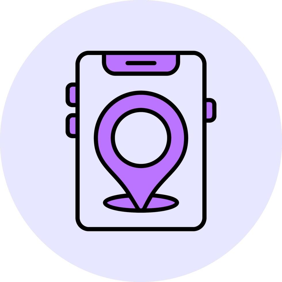 Location Filled Circle Fill Style Icon vector