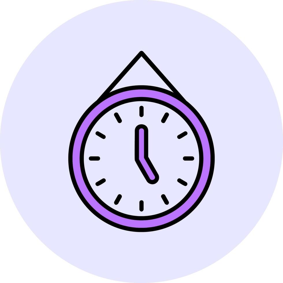 Clock Filled Circle Fill Style Icon vector