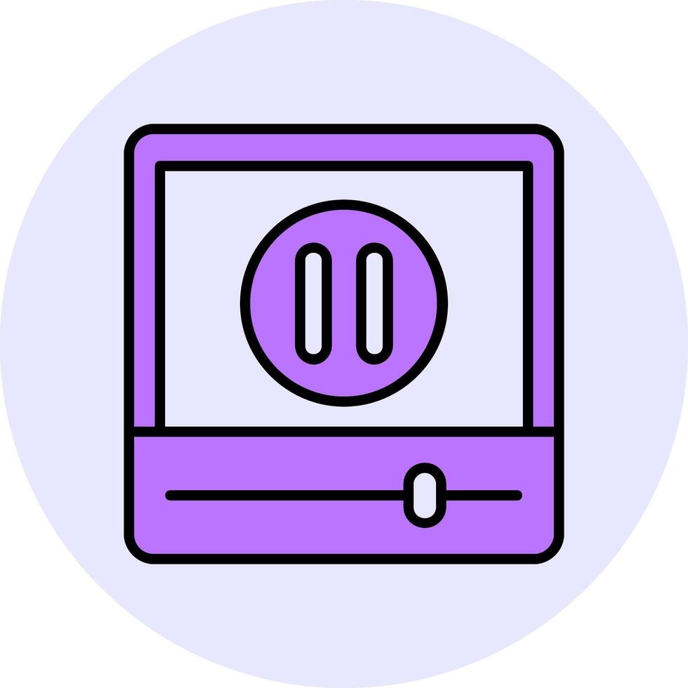 Pause Filled Circle Fill Style Icon vector