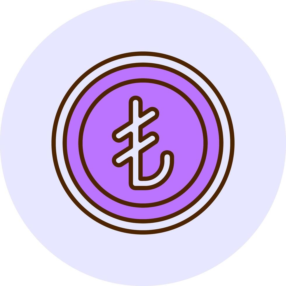 Turkish Lira Sign Filled Circle Fill Style Icon vector