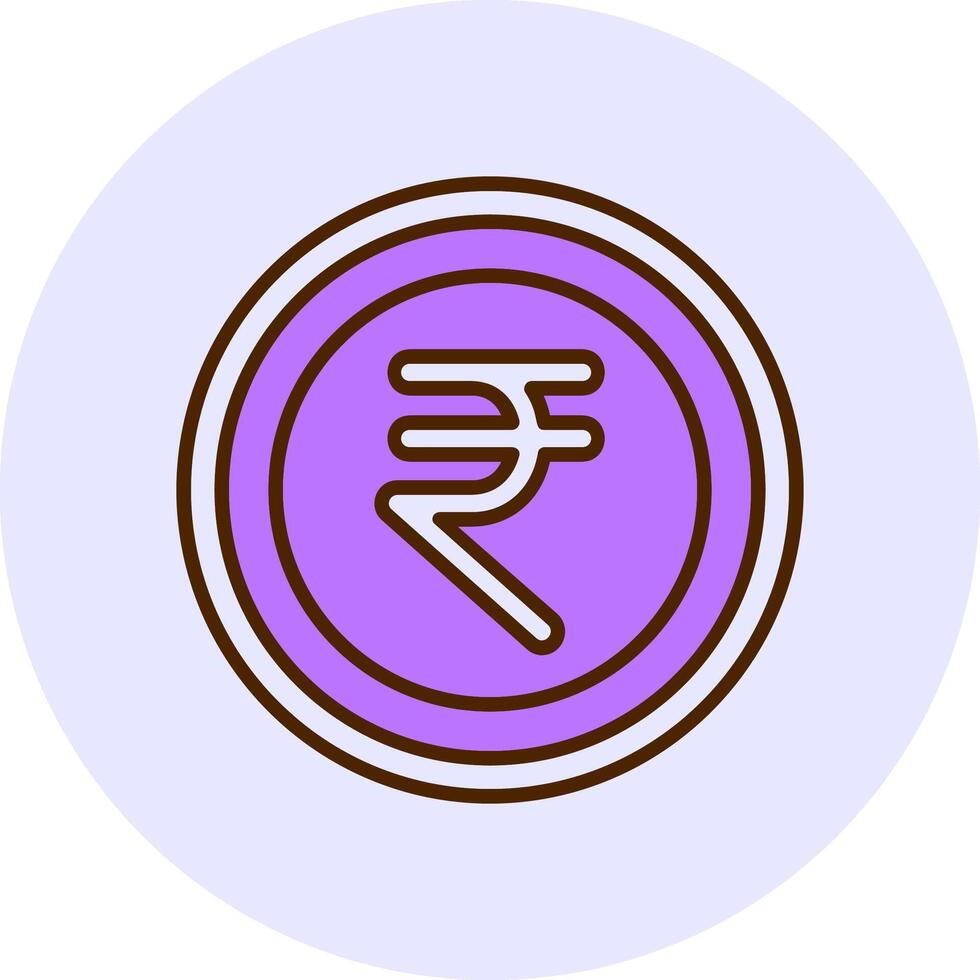 Indian Rupee Sign Filled Circle Fill Style Icon vector