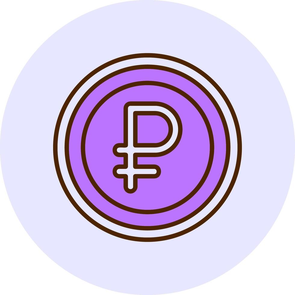 Russian Ruble Sign Filled Circle Fill Style Icon vector