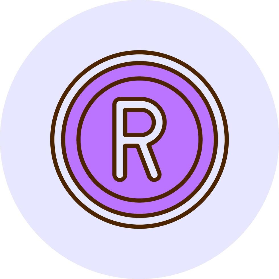 South African Rand Sign Filled Circle Fill Style Icon vector