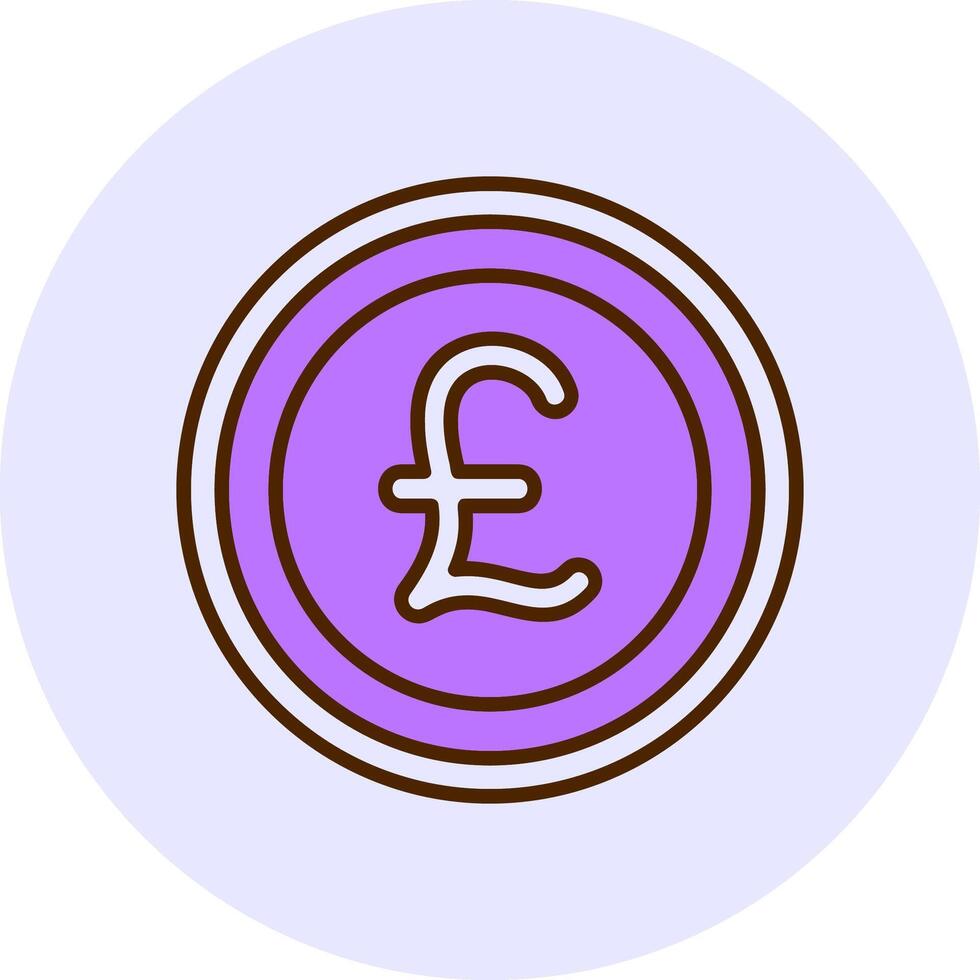 British Pound Sterling Sign Filled Circle Fill Style Icon vector