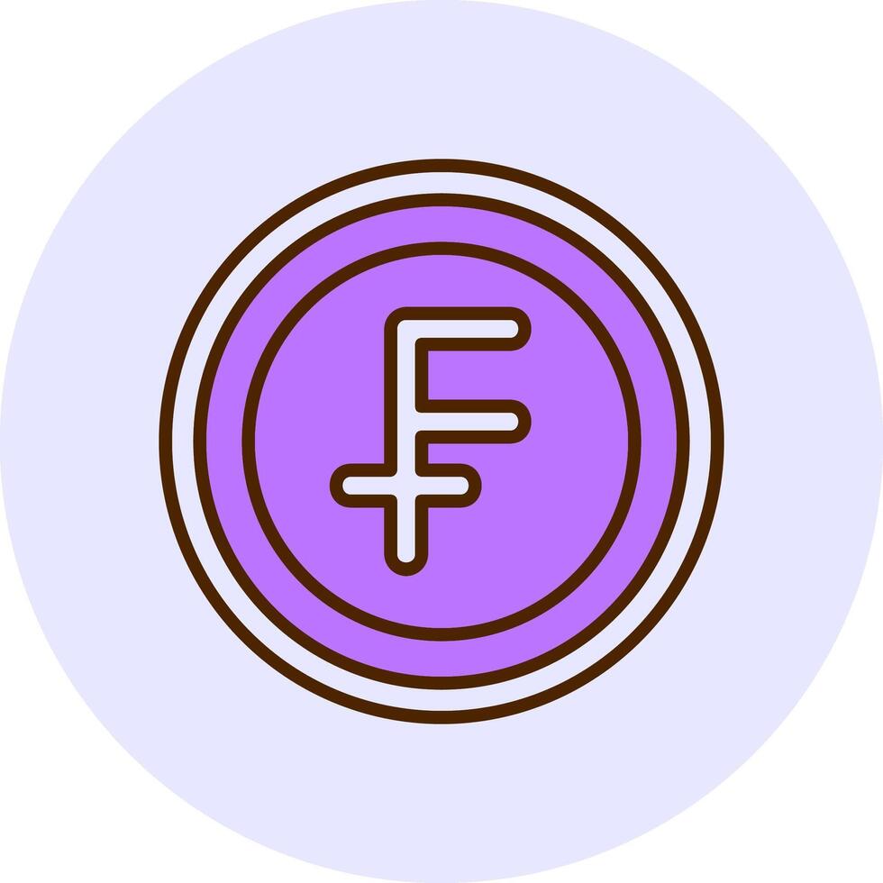 Swiss Franc Sign Filled Circle Fill Style Icon vector