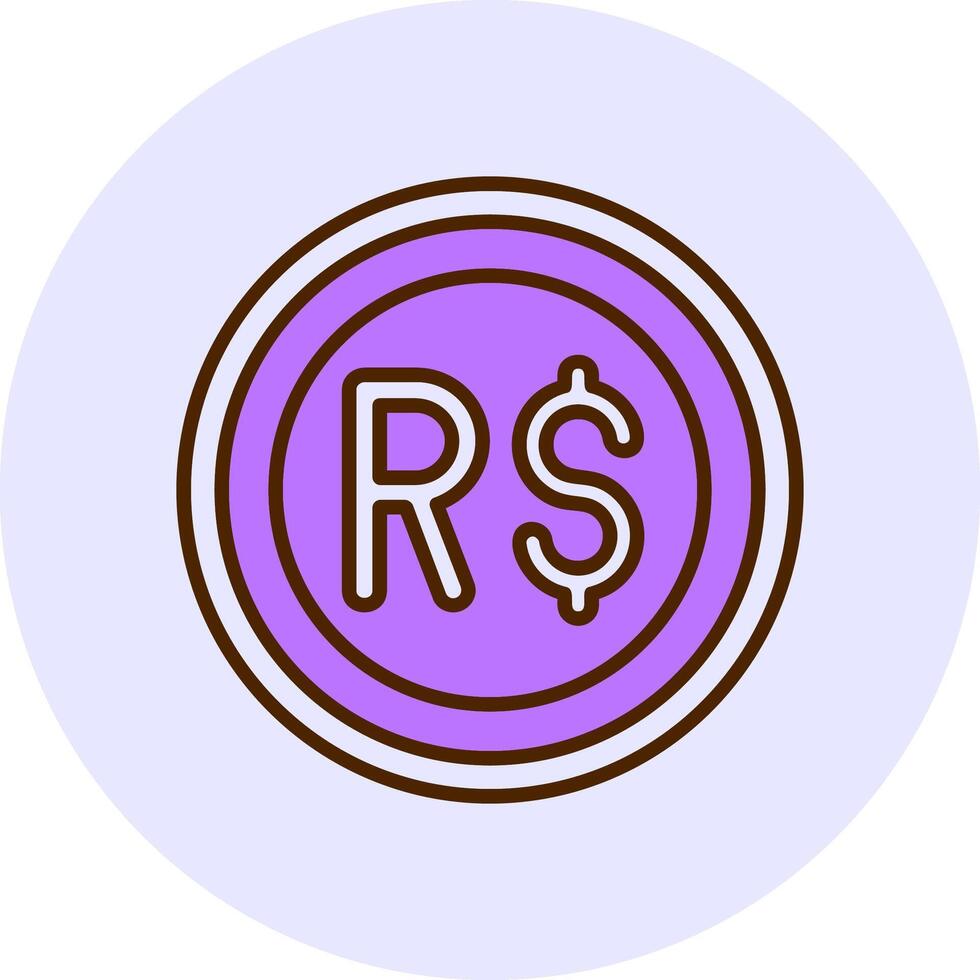 Brazilian Real Sign Filled Circle Fill Style Icon vector