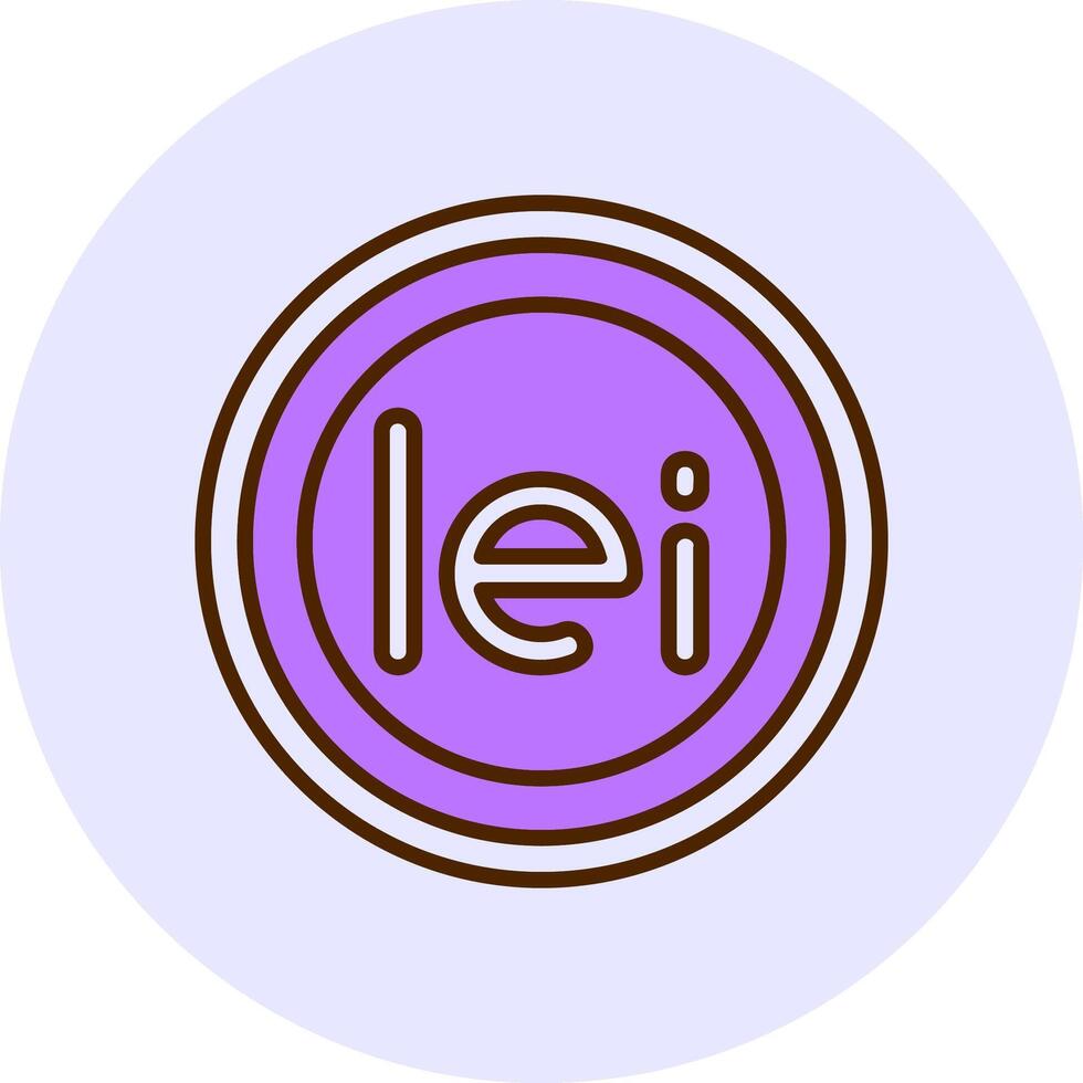 Romanian Leu Sign Filled Circle Fill Style Icon vector