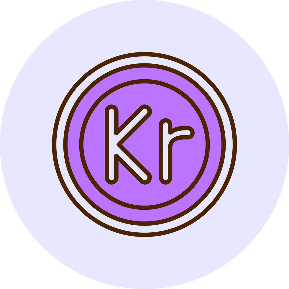 Swedish Krona Sign Filled Circle Fill Style Icon vector