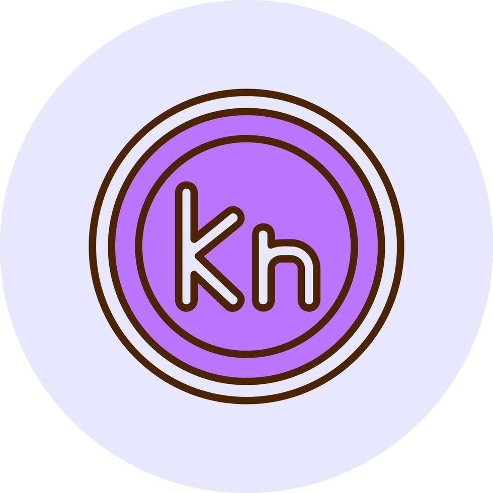 Croatian Kuna Sign Filled Circle Fill Style Icon vector