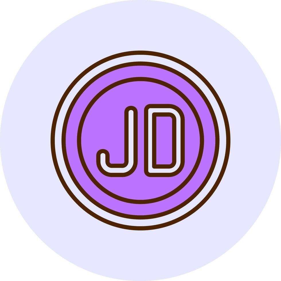 Jordanian Dinar Sign Filled Circle Fill Style Icon vector