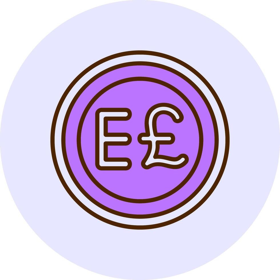 Egypt Currency Sign Filled Circle Fill Style Icon vector