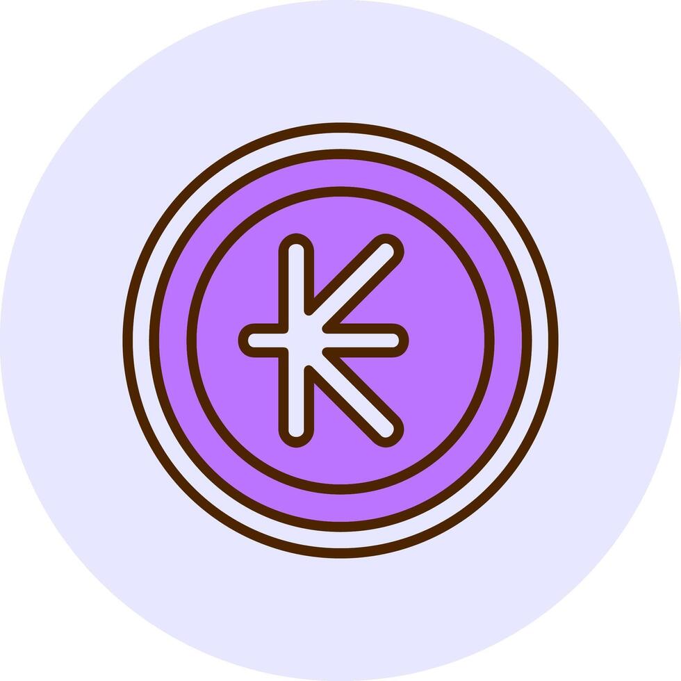 Lao Kip Sign Filled Circle Fill Style Icon vector