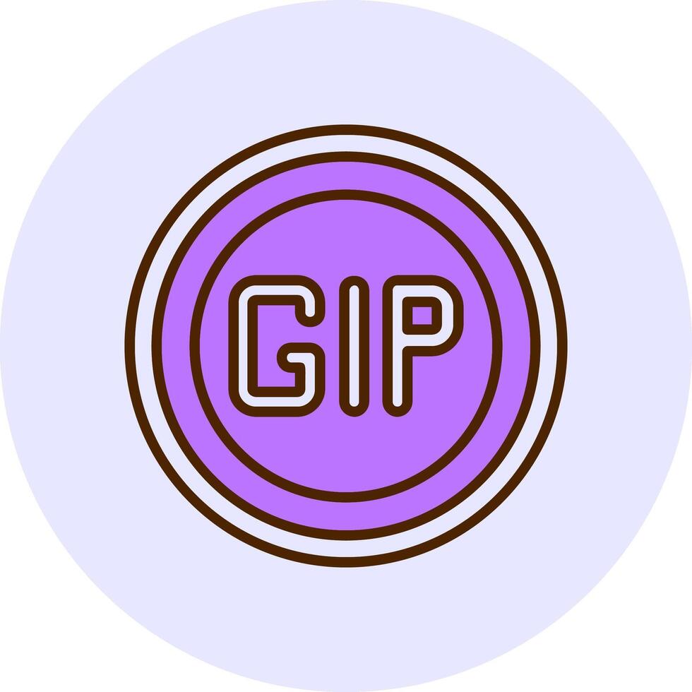 Gibraltar Pound Sign Filled Circle Fill Style Icon vector