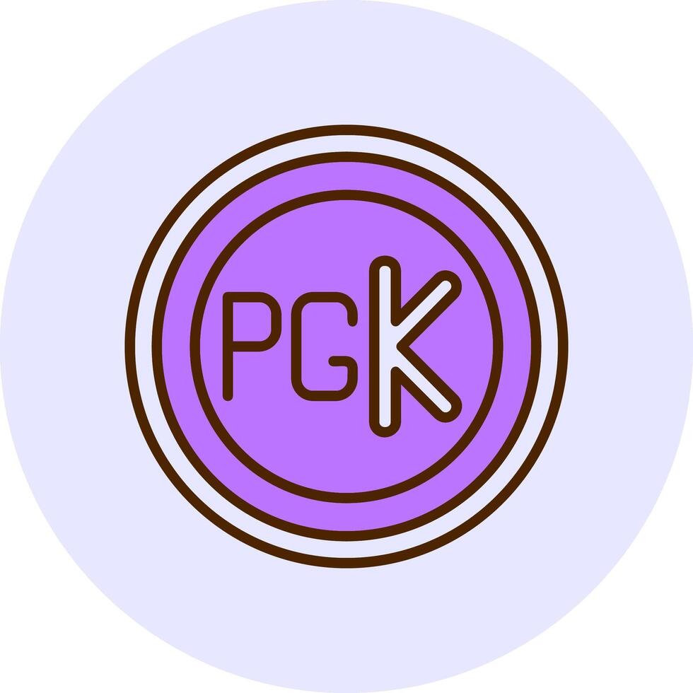 Papua New Guinean Kina Sign Filled Circle Fill Style Icon vector
