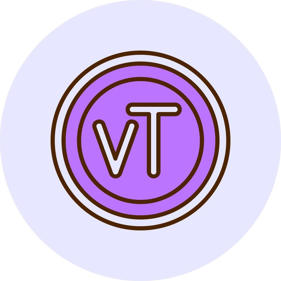 Vanuatu Vatu Sign Filled Circle Fill Style Icon vector