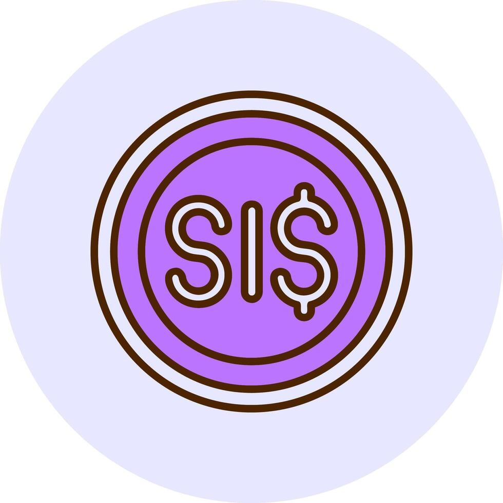 Solomon Islands Dollar Sign Filled Circle Fill Style Icon vector