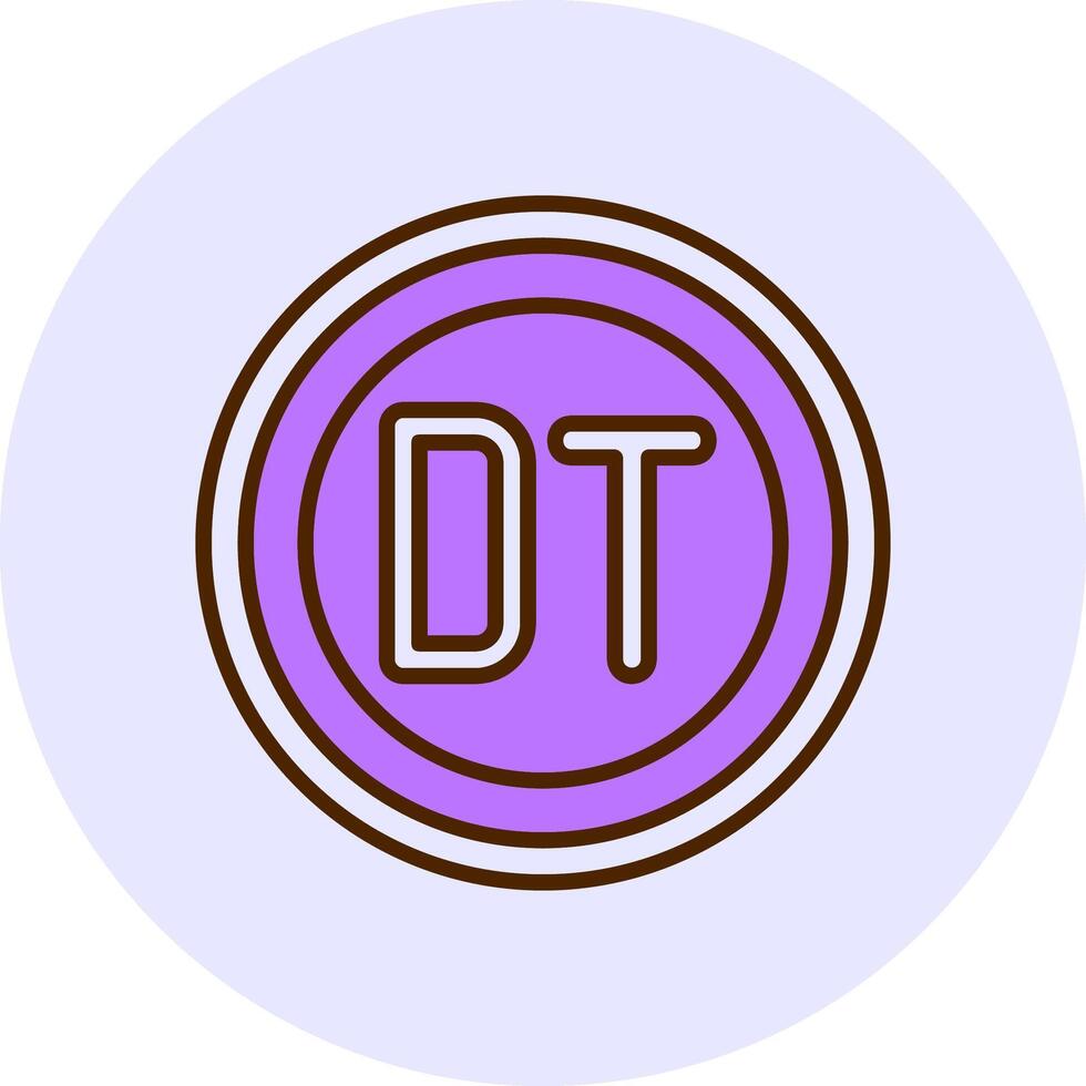 Tunisian Dinar Sign Filled Circle Fill Style Icon vector
