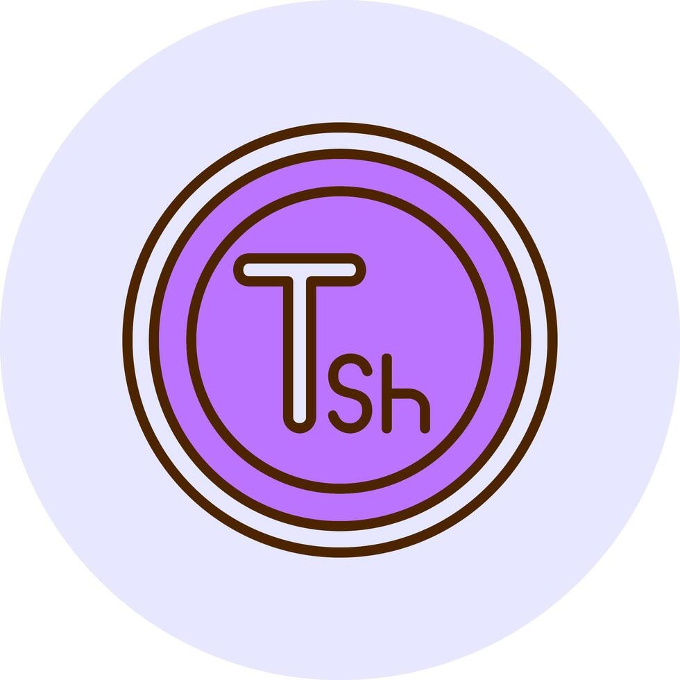 Tanzanian Shilling Sign Filled Circle Fill Style Icon vector