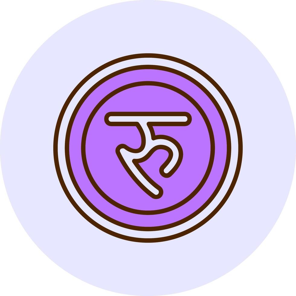 Nepalese Rupee Sign Filled Circle Fill Style Icon vector