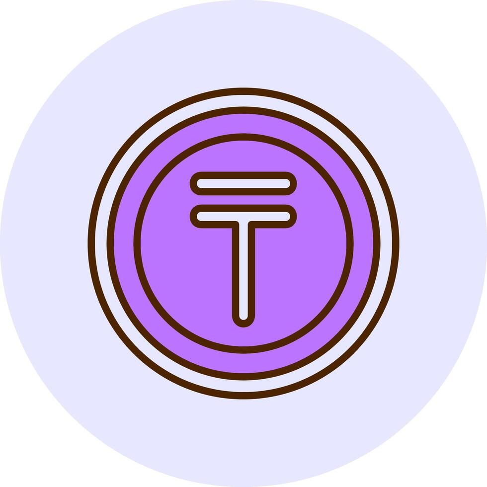 Kazakhstani Tenge Sign Filled Circle Fill Style Icon vector