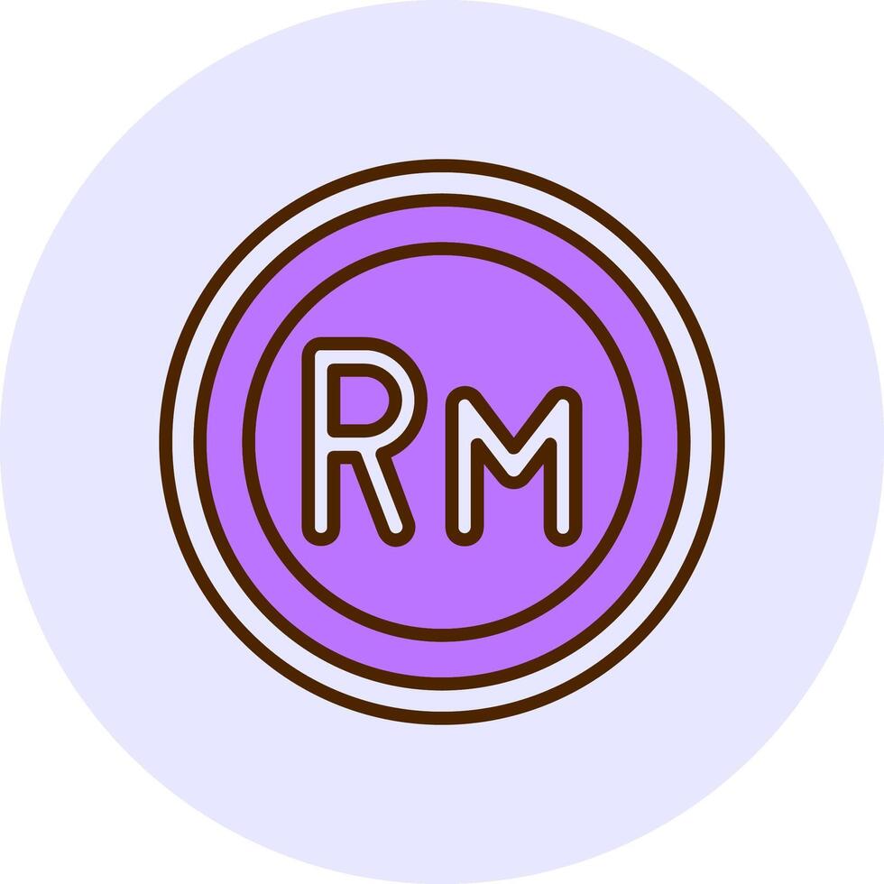 Malaysia Ringgit Sign Filled Circle Fill Style Icon vector
