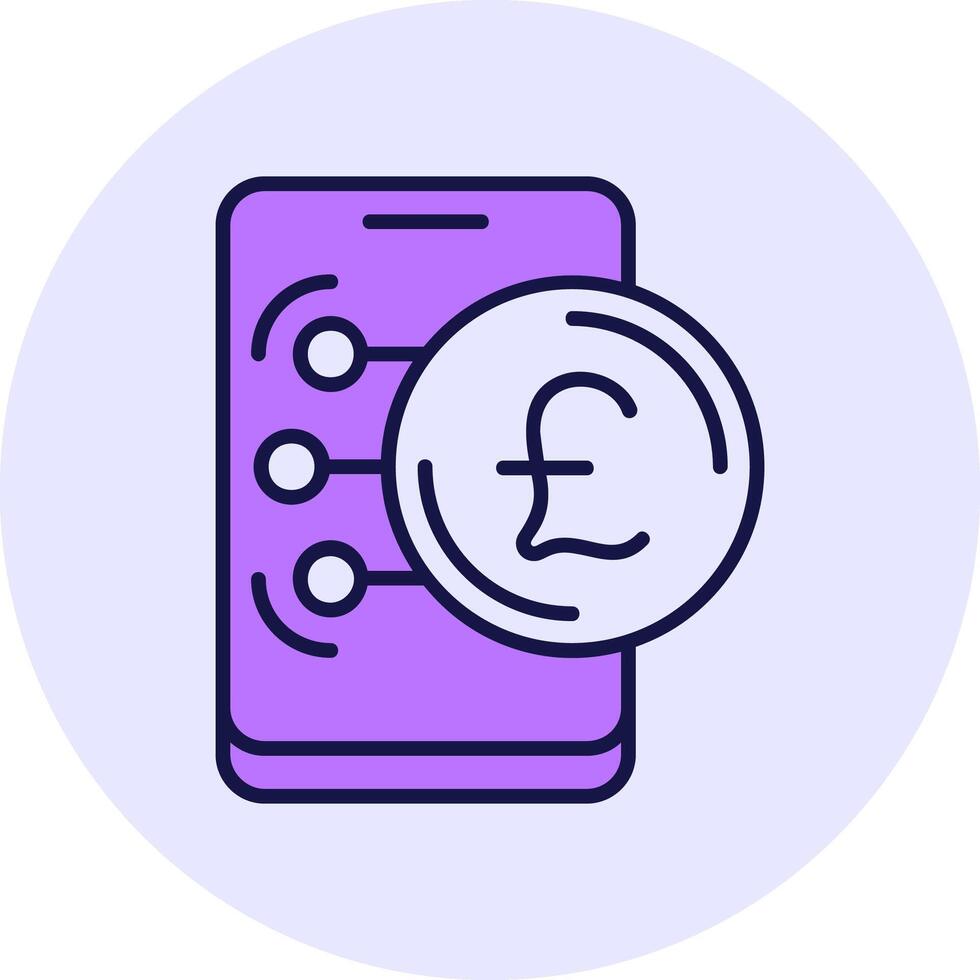 British Pound Sterling Filled Circle Fill Style Icon vector