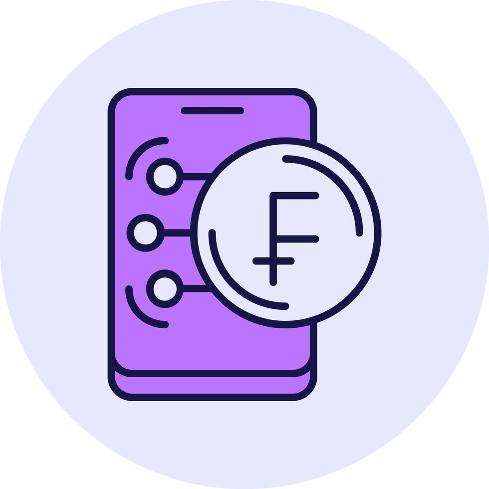 Swiss Franc Filled Circle Fill Style Icon vector